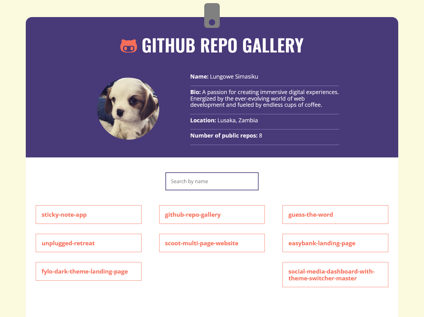 image of GitHub Repo Gallery landing page