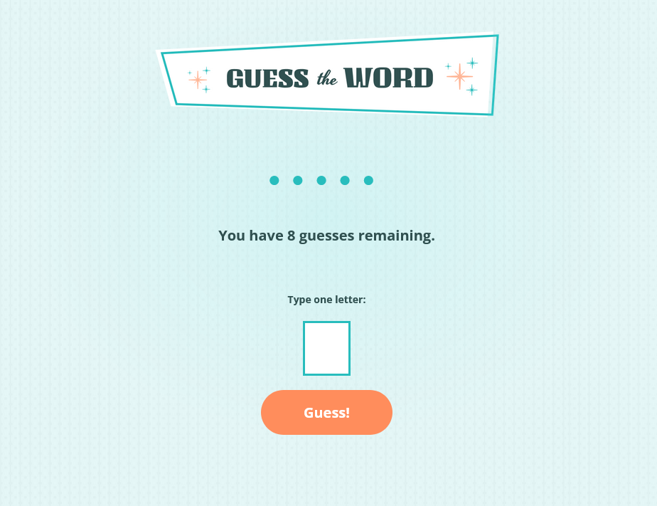 image of the Guess the Word game landing page